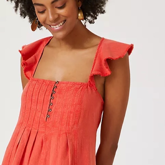 Anthropologie Pilcro Flutter Sleeve Midi Dress - Picture 9 of 16